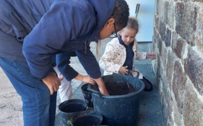 Garderie de La Sagesse : on plante et on arrose